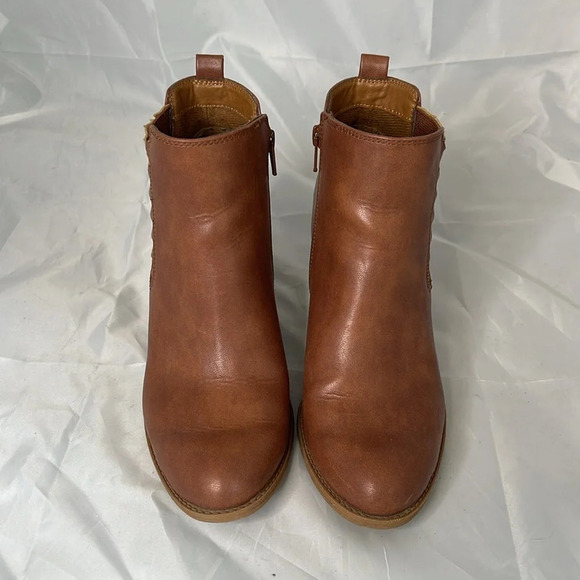 EURO SOFT By Softt Salida Western Ankle Boots Camel Brown Vegan Leather Zip 8.5 - Picture 6 of 15